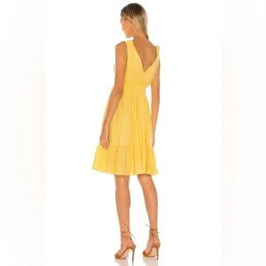 Revolve Majorelle‎ Yellow Tiered Hem Slip Resortwear Sundress Size XL thumbnail 2