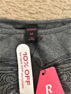 AB44 top shirt woman long sleeve gray medium size 6 thumbnail 3