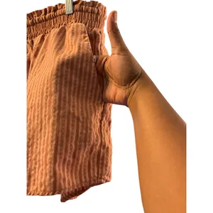 Wild Fable Women's Orange Striped Smocked Paperbag Waist Shorts - Size XL thumbnail 7