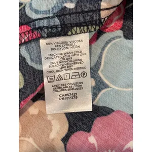 Ann Taylor Floral Loose Fit Top Size S Black thumbnail 7