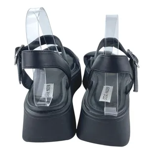Steve Madden Dubai Womens Black Leather Ankle Strap Open Toe Platform Sandals 10 thumbnail 3