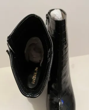 Maya Black Croc Embossed  Platform Boot thumbnail 5