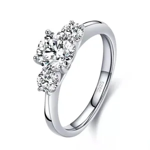 Sterling Silver SIZE 7 925 Classic CZ Engagement Wedding Ring thumbnail 1
