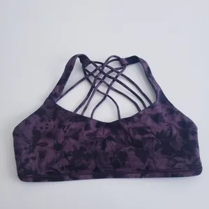 Lululemon Free To Be Wild Sports Bra Mini Dusk Floral Antique Bark Black thumbnail 3