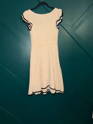 Maeve White Mini Dress with Black Trim thumbnail 4