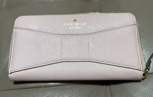Kate‎ Spade 2 Park Avenue Lacey Pink Saffiano Leather Bow Wallet thumbnail 1