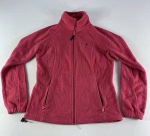 Columbia Jacket Womens Medium Pink Full Zip‎ Fleece Outdoor Zip Pockets Ladies thumbnail 1