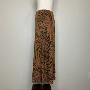 Silver Threads Vintage Animal Print Stretchy Knit Pull On Midi Skirt, Sz Medium thumbnail 4