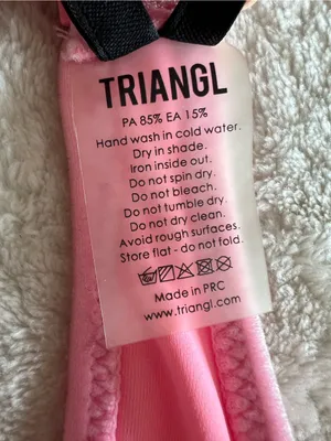 Triangl Pink Velvet Bikini Size XL top S bottom thumbnail 8