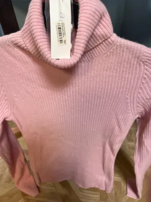 Pink AQUA 100% Cashmere turtleneck  thumbnail 3