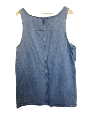 Bhineem Sleeveless Denim Jean Dress L Western Relaxed Fit Pockets Casual NWOT thumbnail 5