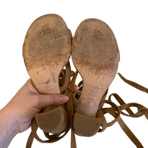 Antonio Melani Cognac Suede Lace Up Block Heeled Sandals‎ 6.5 thumbnail 11