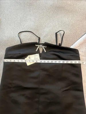 NWT H&M Divided Black Mini Dress with Rhinestone Bow Accent Size L thumbnail 7