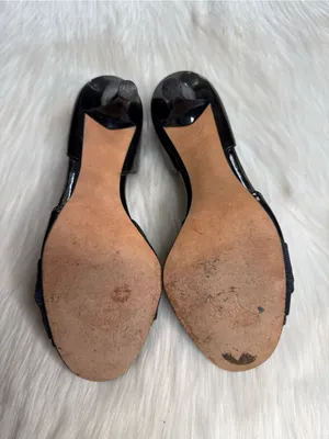Stuart Weitzman Dark Navy Patent Leather Knotted Bow Heels thumbnail 8