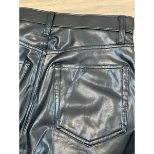 Abercrombie & Fitch ’90s Straight Ultra High Rise Faux Leather Pants Sz 6 Black thumbnail 11