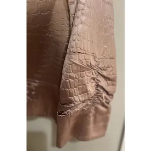 Elegantissimo Firenze Jacket Womens 10 Bronze Excellent Croc Embossed Metallic thumbnail 9