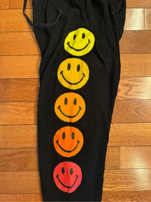 Aviator Nation Black Smiley Sunset Graphic Sweatpants - Size Medium thumbnail 6