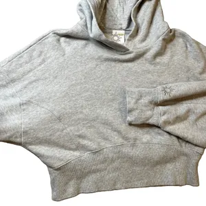 OFFLINE by Aerie Cropped Hoodie Women XL Heather Gray Thumbhole Pullover thumbnail 7