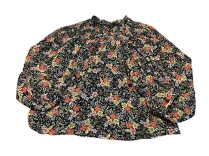 LOFT smocked neck floral blouse thumbnail 1