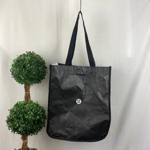 Lululemon Black & White Medium Shopping Tote Bag thumbnail 2
