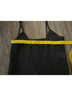 VTG Carole Little Semi-Sheer Black Cami Tank Top Sz 6 thumbnail 3