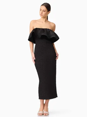 Elliatt Dandelione Strapless Midi Dress in Black S thumbnail 8