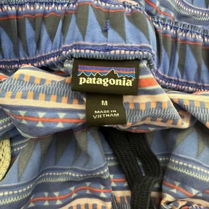 Patagonia Baggies Shorts Womens Medium Blue Pink Geometric Tribal Print Nylon thumbnail 3