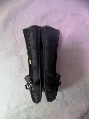 Coach Black Signature Canvas Slip-On Loafers with Metal Trim thumbnail 8