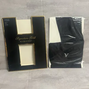 Victoria's Secret Signature GOLD "V" STKING Panty RARE & Discontinued BLACK C‎ thumbnail 6