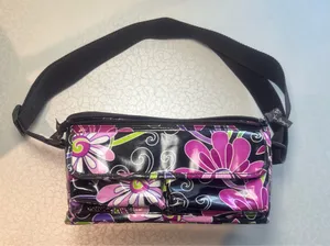 RETIRED: Vera Bradley | women’s Purple Punch pattern vinyl lunchbox. thumbnail 1