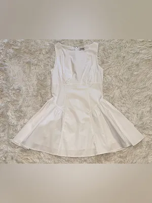 NEW STAUD Gwen white poplin cotton sleeveless Minidress Sz 8 thumbnail 5