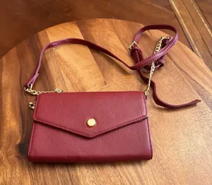 Stella & Max Red Leather Crossbody, Clutch, Wallet Purse Removable Strap thumbnail 1