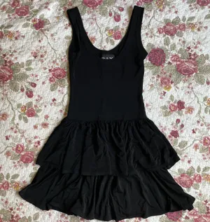 Vintage Black Ruffled Dress thumbnail 3