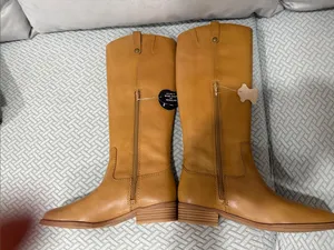 INC International Concepts Amber Really Leather Cognac Tall Boots Size 9.5 thumbnail 5