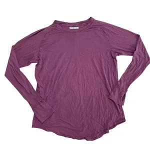 We The Free Long Sleeve Tee Womens Medium Purple Slub Knit Boho Gorpcore thumbnail 1