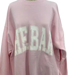 The Bar Varsity Sweatshirt Pink White‎ Lettering Fleece Oversized Size XL thumbnail 5