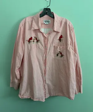 VTG Women’s Country Store Embroidered Cardinal Oversized Grandma Shirt Sz XL thumbnail 1
