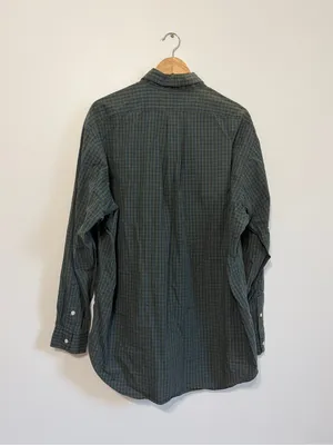 Ralph Lauren Plaid Oversized Button Down Shirt Size Large XL Women’s Green Blue thumbnail 6
