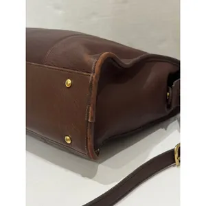 Vintage Coach Large Shopper Laptop Bag Mahogany Brown Leather 9995 USA Top Zip thumbnail 4