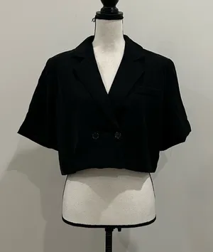 Dazy Cropped Blazer Black Size XL thumbnail 1
