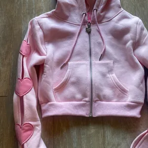 Dollskill Sugar Thrillz cut out heart sleeve baby pink crop hoodie sweater XS NEW thumbnail 4