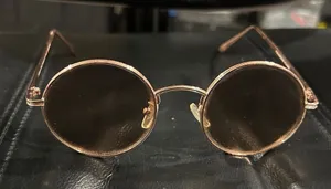 Round Gold Sunglasses Unisex thumbnail 1