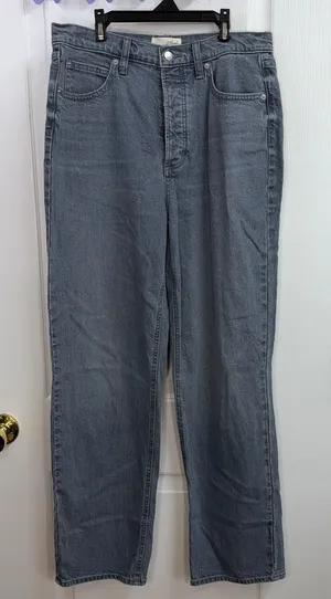 Universal Threads gray blue highest rise straight cotton stretch denim jeans 10 thumbnail 1