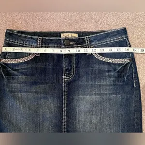 EARL JEAN Vintage Women’s Blue Denim Mini Skirt thumbnail 9