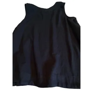 Croft & Barrow Womens XL Black Linen V-Neck Sleeveless Tank Top Pleated Bib thumbnail 10
