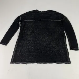 We The Free Tunic Sweater Womens XS‎ Black Long Sleeve Raw Hem Exposed Seams thumbnail 9