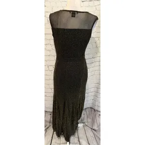 Candalite black and gold metallic sleeveless maxi formal dress Size Medium thumbnail 3