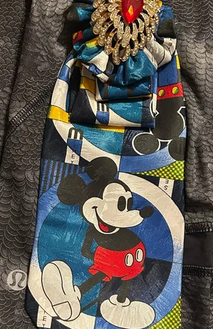Disney Mickey Mouse Multicolor NeckTie necklace with red brooch thumbnail 1