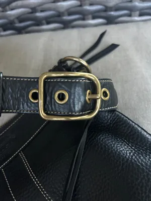 Coach vintage y2k black pebbled leather Bleecker bag gothic 10398 slim duffle thumbnail 10