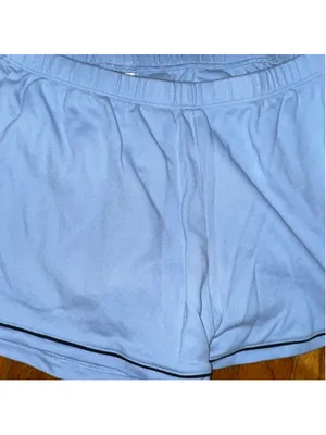 Favorite Daughter Sky Blue The Favorite PJ Shorts Contrast Piping Sleepwear Larg thumbnail 2